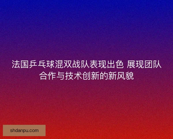 法国乒乓球混双战队表现出色 展现团队合作与技术创新的新风貌