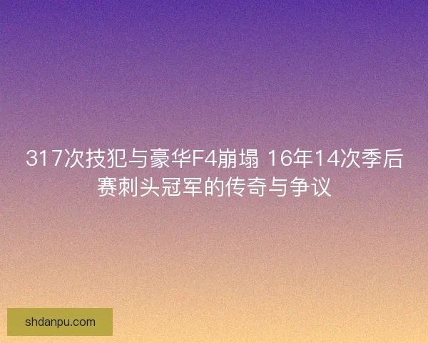 317次技犯与豪华F4崩塌 16年14次季后赛刺头冠军的传奇与争议